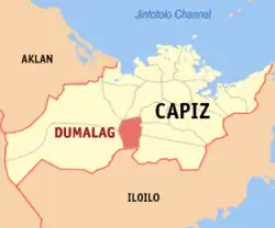 Map of Capiz with Dumalag highlighted