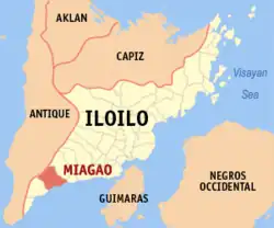 Map of Iloilo with Miagao highlighted