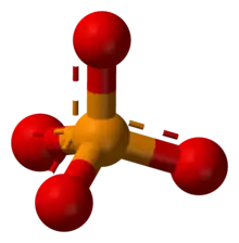 Aromatic ball and stick model of phosphate