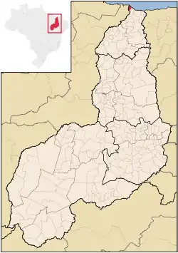 Location in Piauí and Brazil