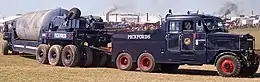 Scammell Contractor ballast tractor pulling specialist trailer at a fair