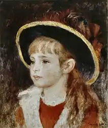 Henriot's daughter (Jeanne Angèle Grossin)Fillette au chapeau bleuEnglish: Little girl in blue hat(1881)