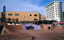 The building from Pioneer Courthouse Square, 1986