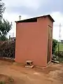 Well maintained pit latrine at a rural household near Maseru, Lesotho