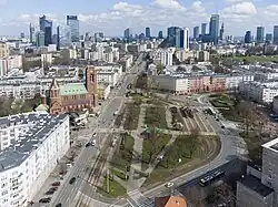 Ochota, a residential district that developed most intensively in the interwar period.The photo shows Narutowicz Square, the central point of the district.