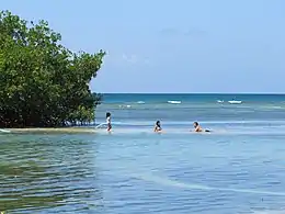 On a sandbar in Manglillo Beach