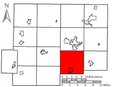 Location of Pleasant Township in Putnam County