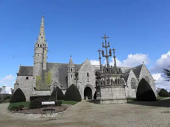 The church and calvary in Plougonven