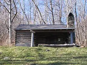 The Pocosin cabin along the trail in Shenandoah National Park, Virginia