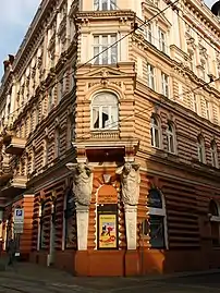 Southern facade of Pod Orlem hotel in Bydgoszcz