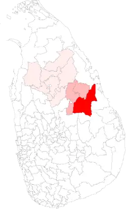 Location of Polonnaruwa