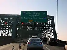 Lane control signals installed on the Montréal Old Champlain Bridge.