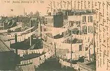 Clothes lines in New York City, from a 1904 postcard