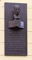 Vlasta Prachatická: memorial plaque of R. M. Rilke, Prague, Na příkopě, 2011