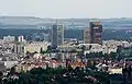 Prague skyscrapers, City Tower on right (year 2005, before reconstruction)