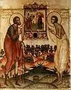 Supplication of St. Procopius and St. John of Ustiug at the Icon of the Annunciation.