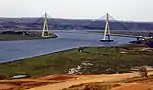 Guadiana International Bridge at the Portugal-Spain border, whose limits were established by the Treaty of Alcañices in 1297. It is one of the oldest borders in the world.