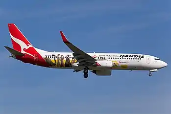 VH-VZD advertising Optus