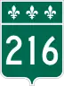 Route 216 marker