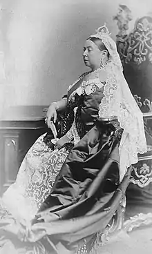 Queen Victoria in characteristic regalia.