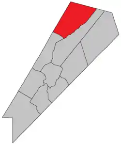 Location within Queens County, New Brunswick.