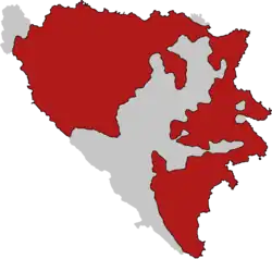 Approximate territory under the control of Republika Srpska at the time of Vance-Owen Plan in May 1993