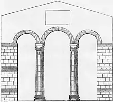 Triple arch in the 7th-century church of Reculver