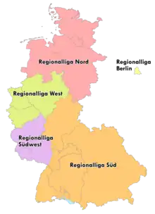 The Regionalligas from 1963 to 1974.