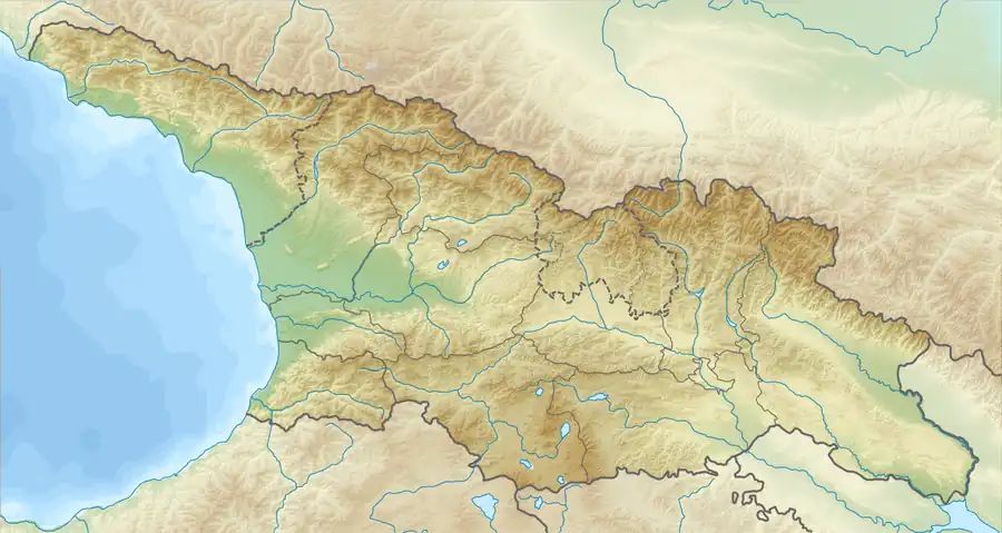 Map showing the location of Tbilisi National Park