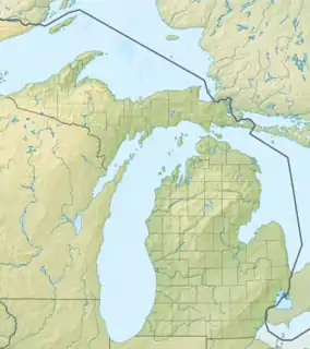 Location of Chicagon Lake in Michigan, USA.