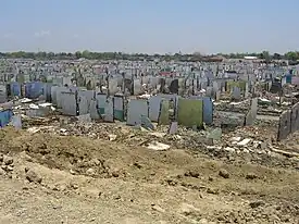 Photo taken of the area of Sidoarjo destroyed by the mud.