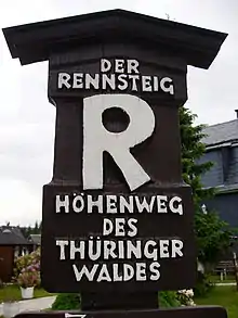 Sign on the Rennsteig trail