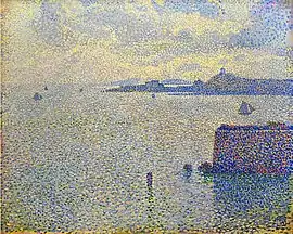 Théo van Rysselberghe, 1887, Sailboats and Estuary, oil on canvas,  50.2 x 61 cm, Musée d'Orsay