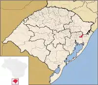 Taquara's location in the state of Rio Grande do Sul