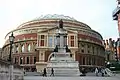 B. Memorial (1863) to The Great Exhibition of 1851 by Joseph Durham. The uppermost statue is of Prince Consort Albert; all five statues are electrotypes. The memorial stands before Royal Albert Hall in London, England.