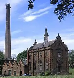 Jacobean, Dutch gables:Ryhope pumping station,Sunderland, 1869