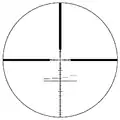 The P4 stadiametric rangefinding reticle as used in the Schmidt & Bender 5-25x56 PM II LP at 5x zoom.