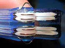 SATA cable showing the two foil shielded differential pairs