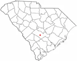 Location of Rowesville, South Carolina