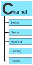 Diagram of the main features of the channel