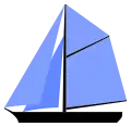 Cutter: single mast with gaff-rigged mainsail, two headsails, and a gaff topsail above the gaff.