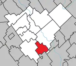 Location within Beauce-Centre RCM.