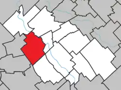 Location within La Nouvelle-Beauce RCM.