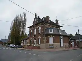 The town hall and school in Saint-Christ-Briost