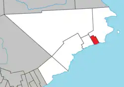 Location within Le Rocher-Percé RCM.