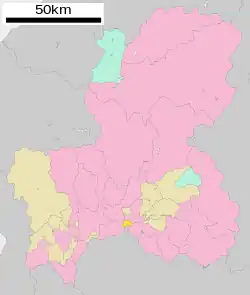 Location of Sakahogi in Gifu Prefecture