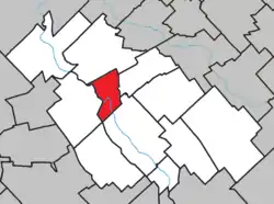 Location within La Nouvelle-Beauce RCM