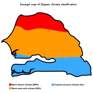 Image 36Senegal map of Köppen climate classification (from Senegal)