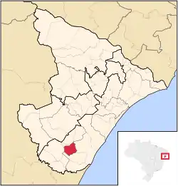 Location of Arauá in Sergipe