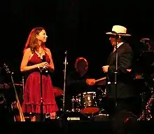 Shana Morrison performing with father, Van Morrison in Berkeley, California, 2006